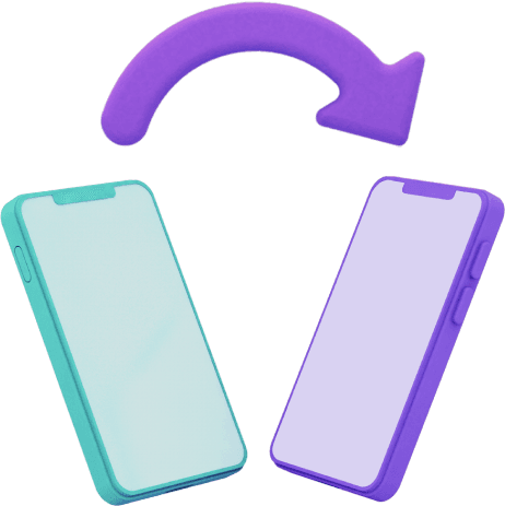 Ilustración 3d de teléfono cambiando a kolors mobile.